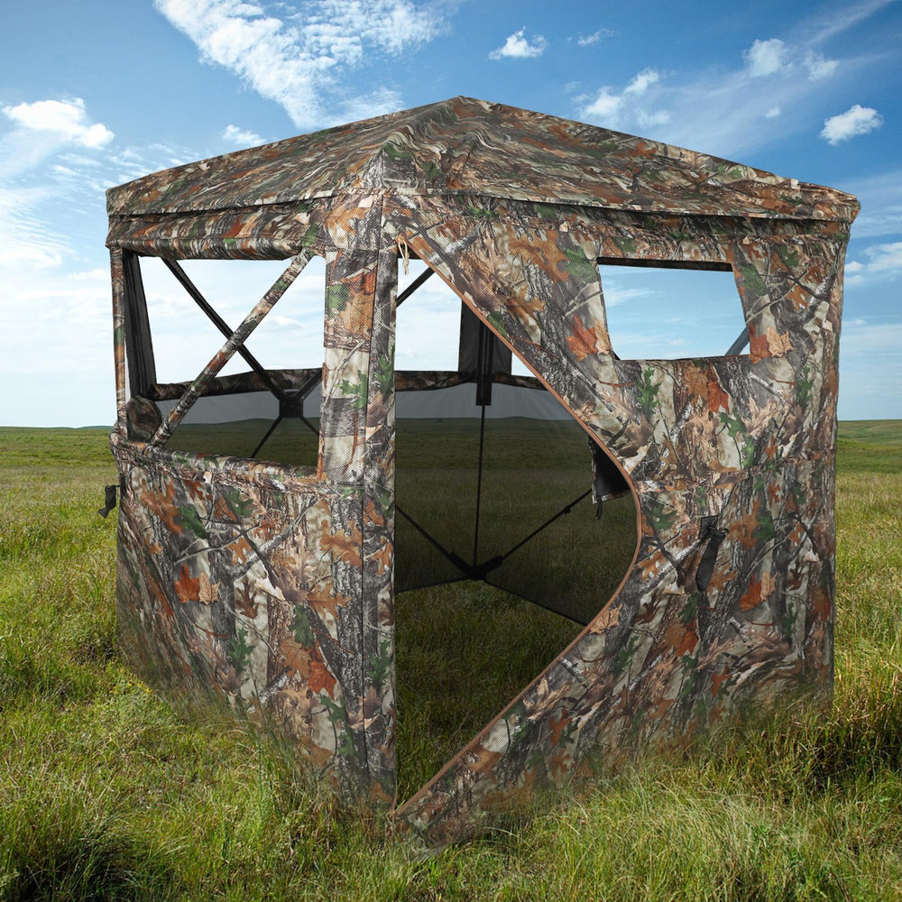 FUNHORUN hunting blind 58-inch frame accommodates 2-3 hunters comfortably.