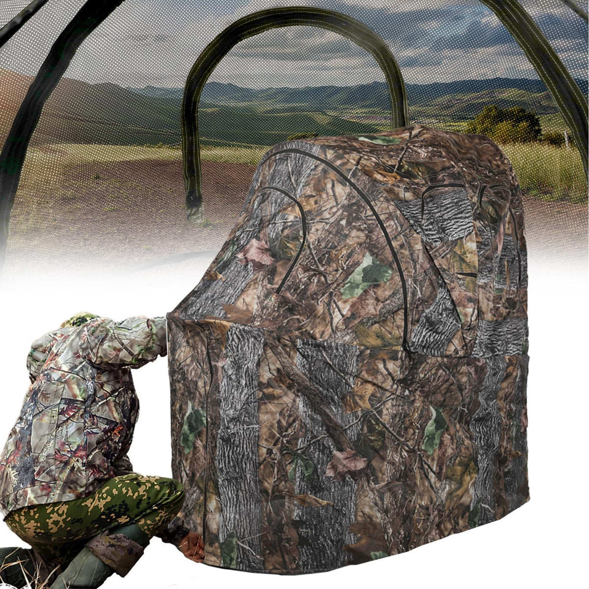 FUNHORUN camouflage-pattern-view highlights see-through panels for discreet wildlife observation