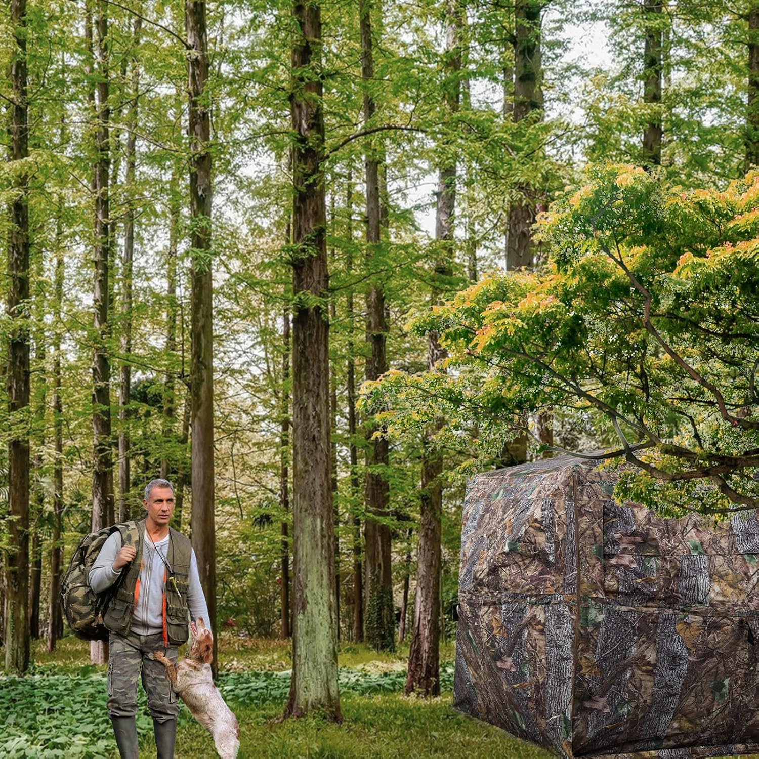 FUNHORUN hunting blind carry bag storage shows easy transport and compact storage.