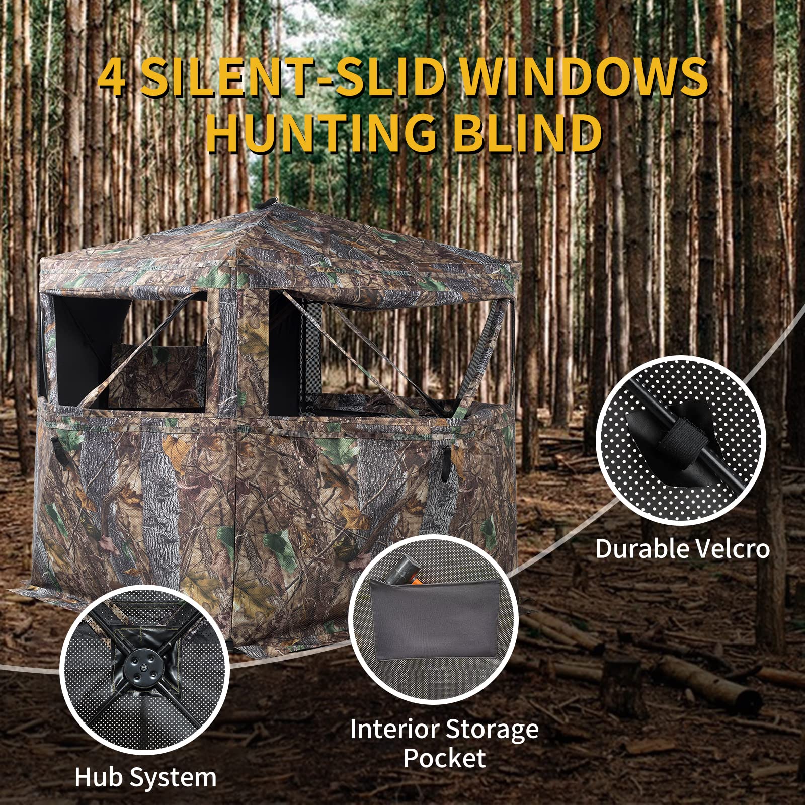 FUNHORUN hunting blind pop-up setup for fast, hassle-free deployment.