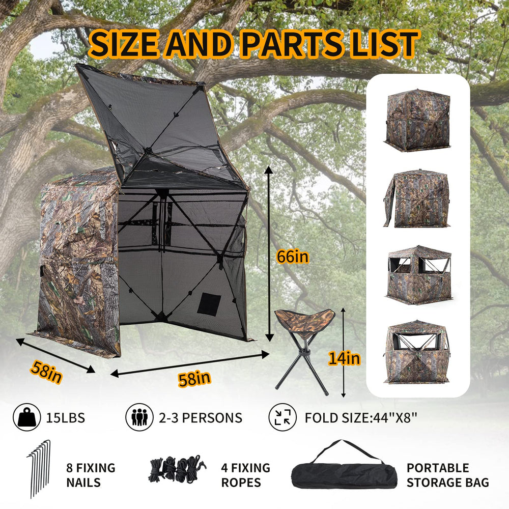 FUNHORUN hunting blind pop-up setup enables rapid assembly you can master.
