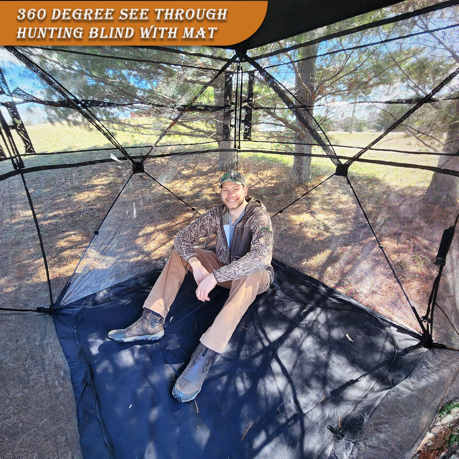 FUNHORUN hunting blind silent windows enable discreet, quiet adjustments.