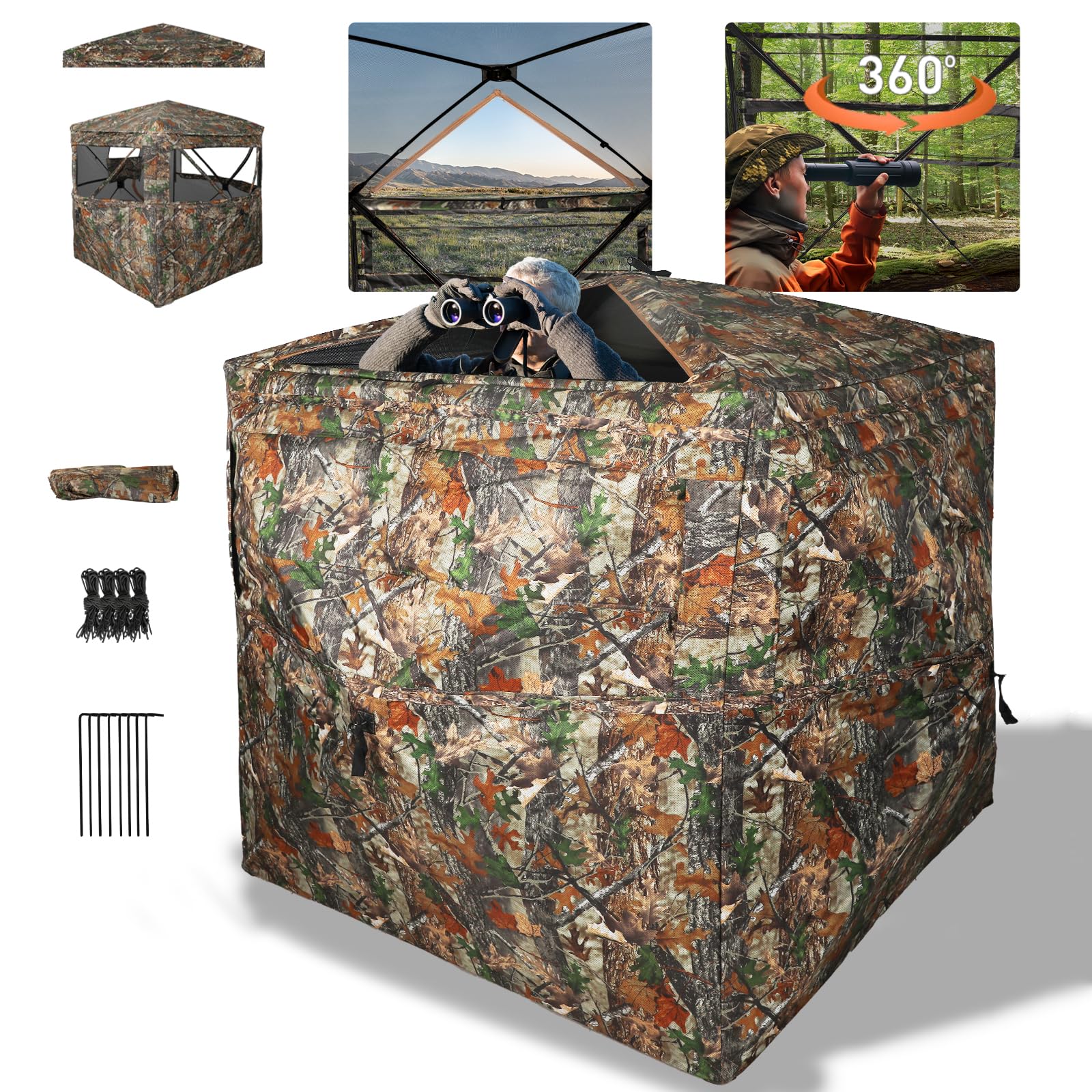 FUNHORUN hunting blind top see-through view enhances field awareness while remaining concealed.