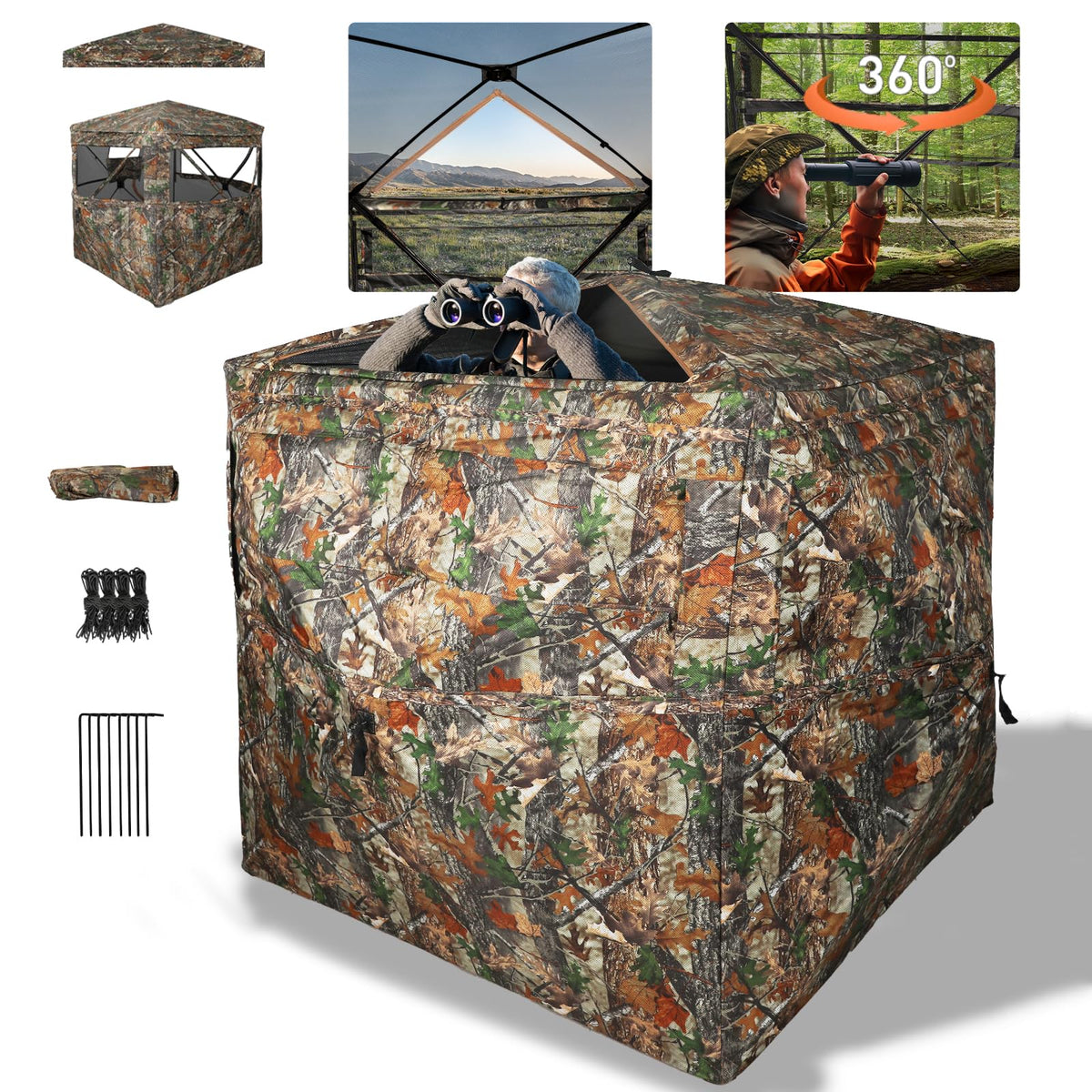 FUNHORUN hunting blind top see-through view enhances field awareness while remaining concealed.