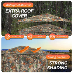 FUNHORUN hunting blind unique camouflage pattern blends naturally with habitat, improving concealment.