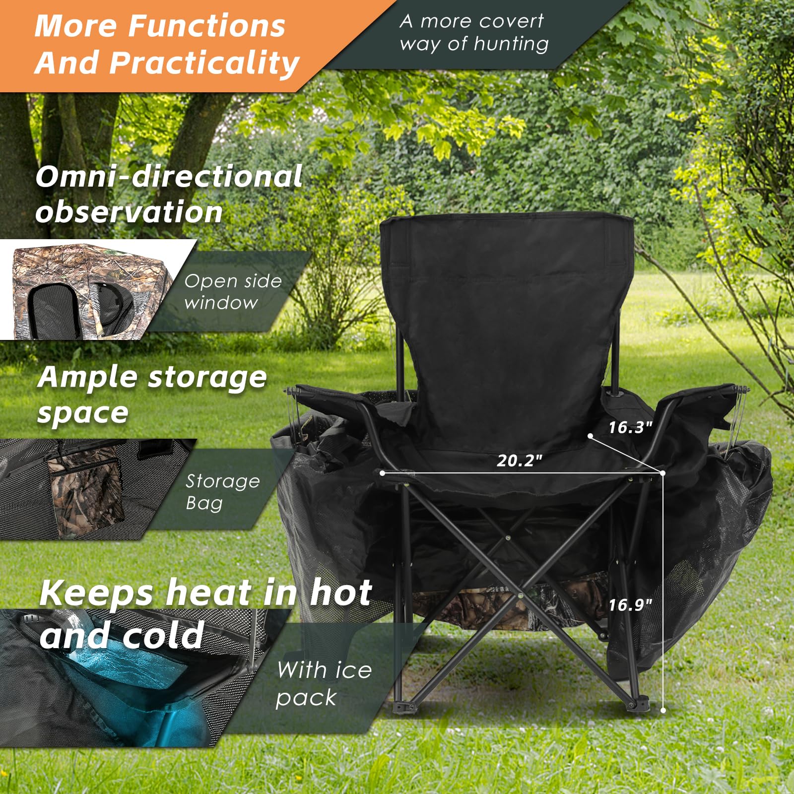 FUNHORUN see-through-panel-view enables discreet wildlife observation during hunts