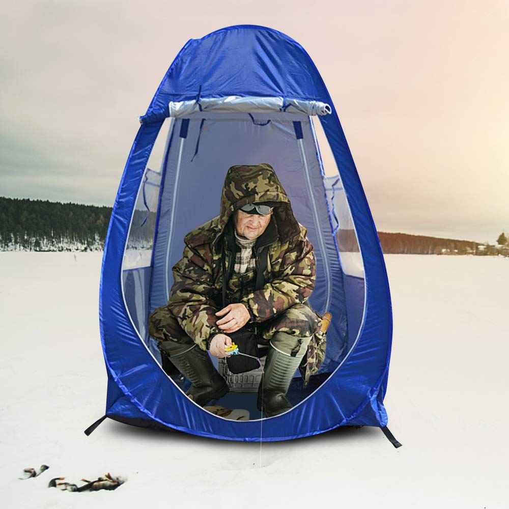 Funien UV-ion tent creates cozy outdoor space with shade and window view.