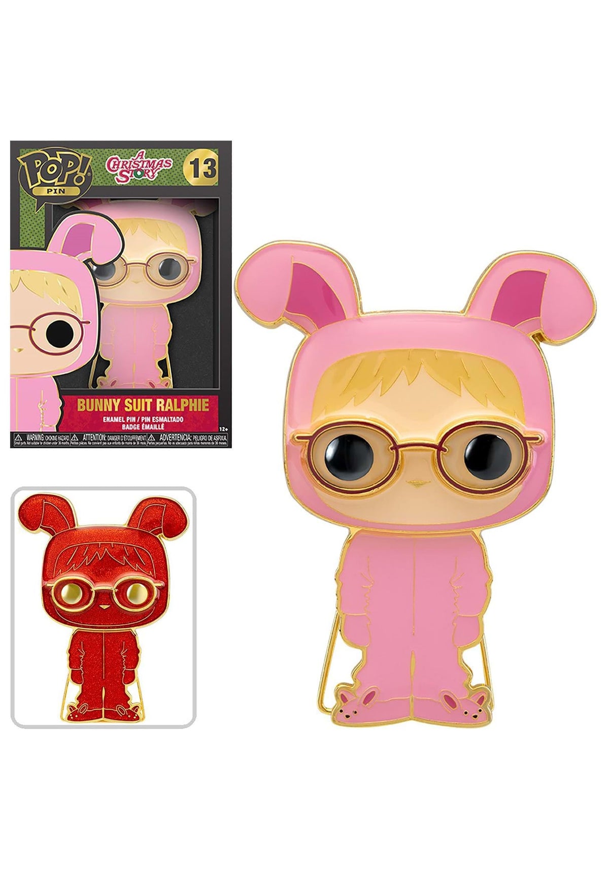 Funko Pop Pin front view showcases vibrant enamel and a crisp collectible finish for display.
