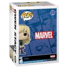 Funko Pop Spider-Man Gwen Stacy figure back view with detailed styling.