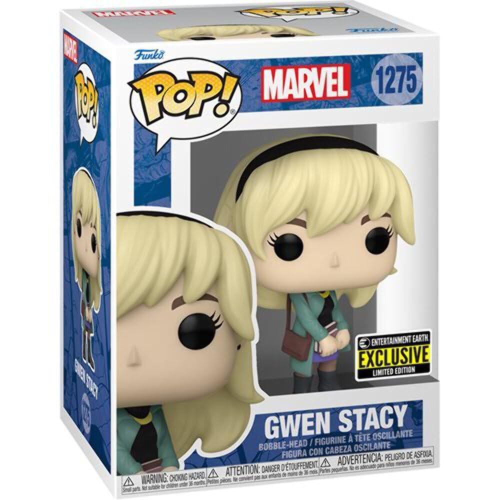 Funko Pop Spider-Man Gwen Stacy figure front view for display and collection.