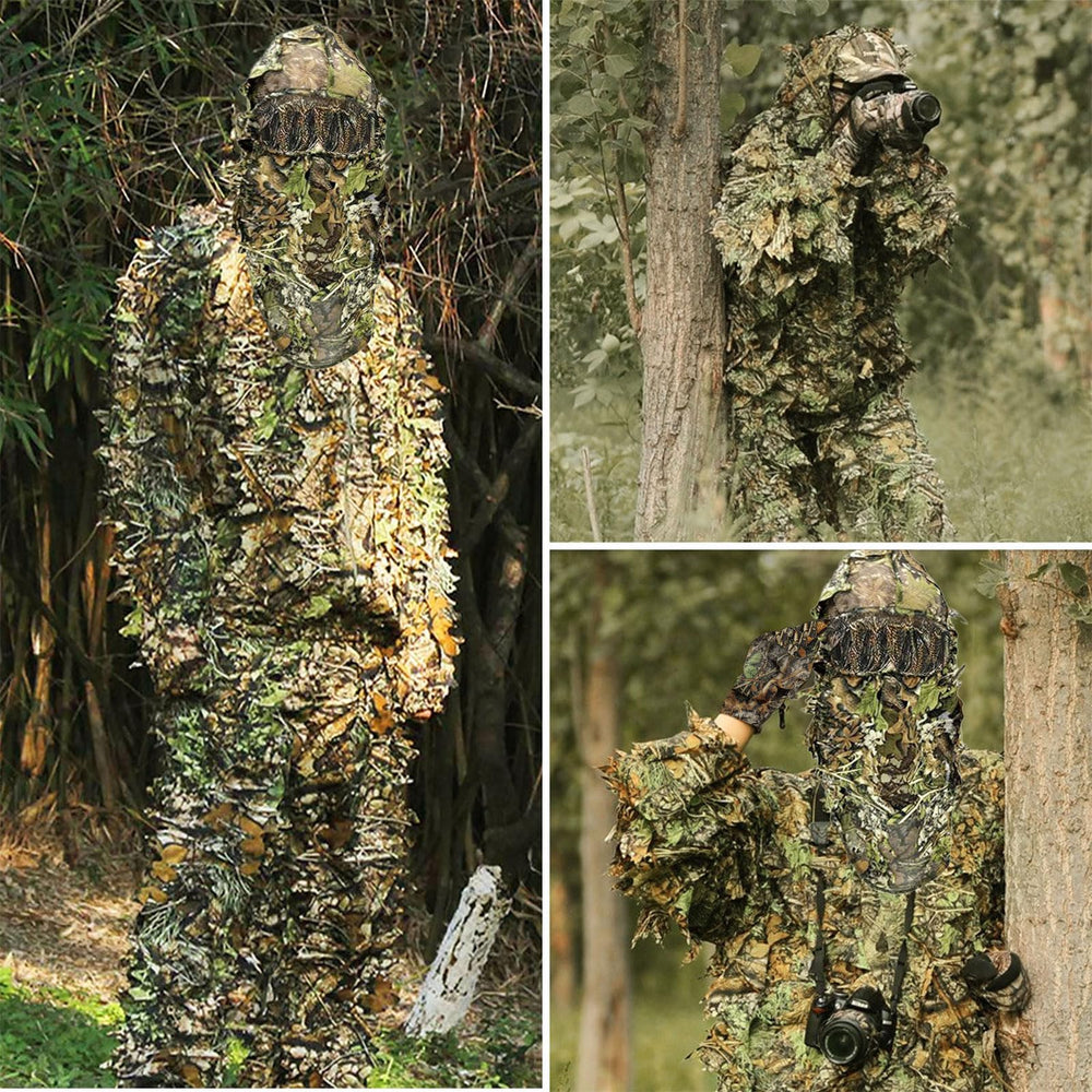 Funkoiteer ghillie suit breathable polyester fabric keeps you cool during hunts.
