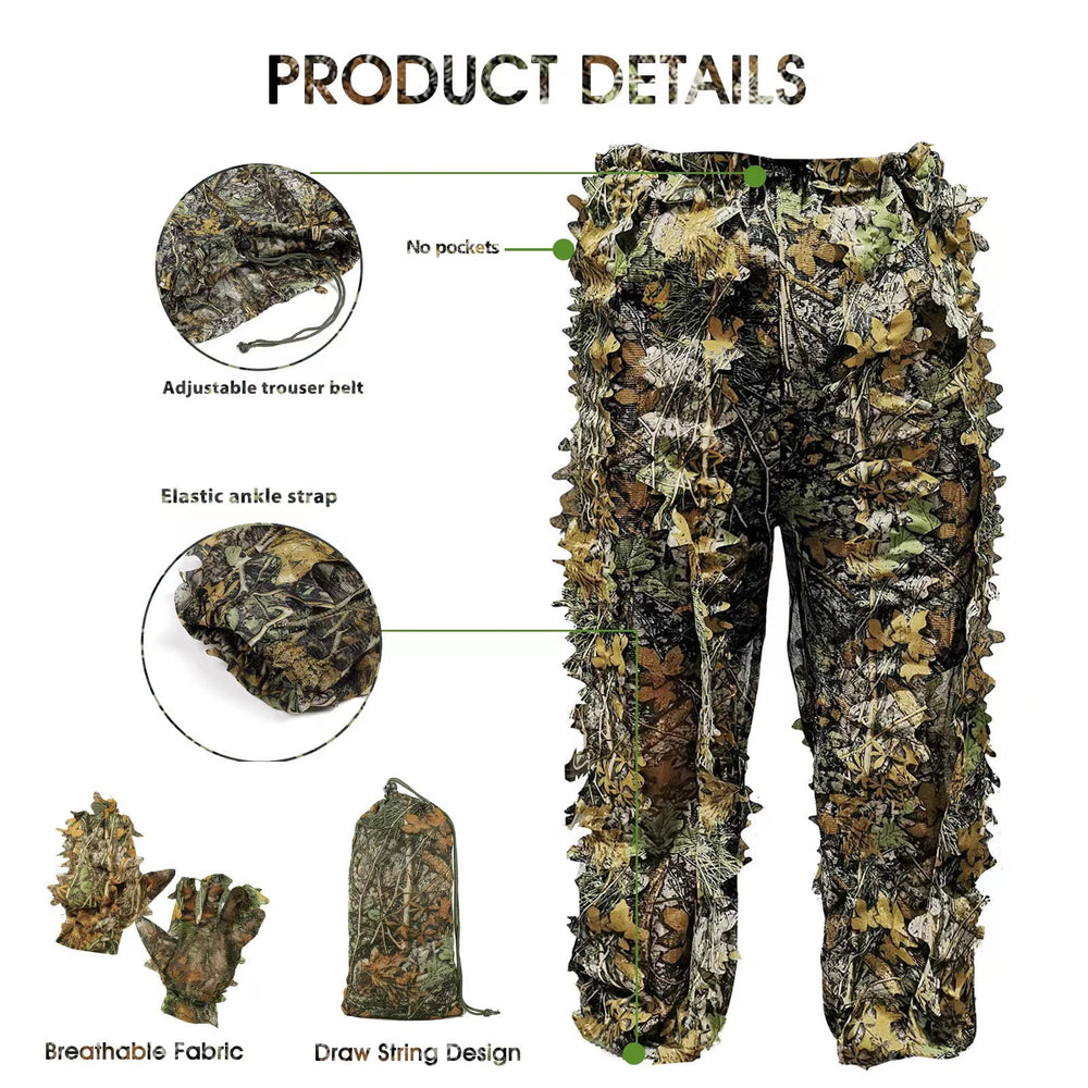 Funkoiteer ghillie suit zipper design enables quick on/off without snagging leaves.