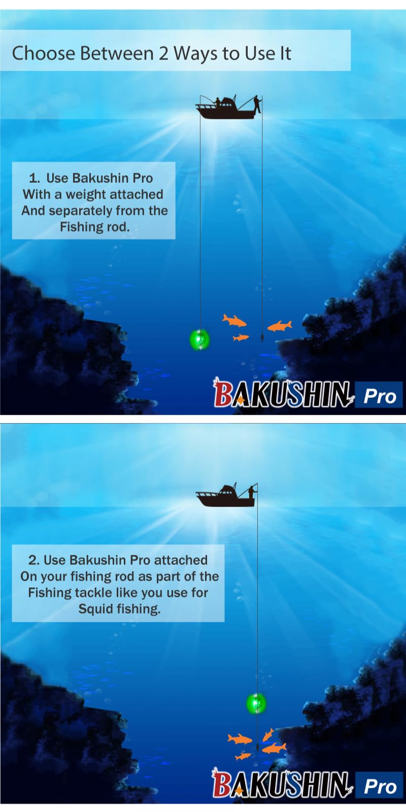 Use for pier and deep-sea fishing with Bakushin Pro