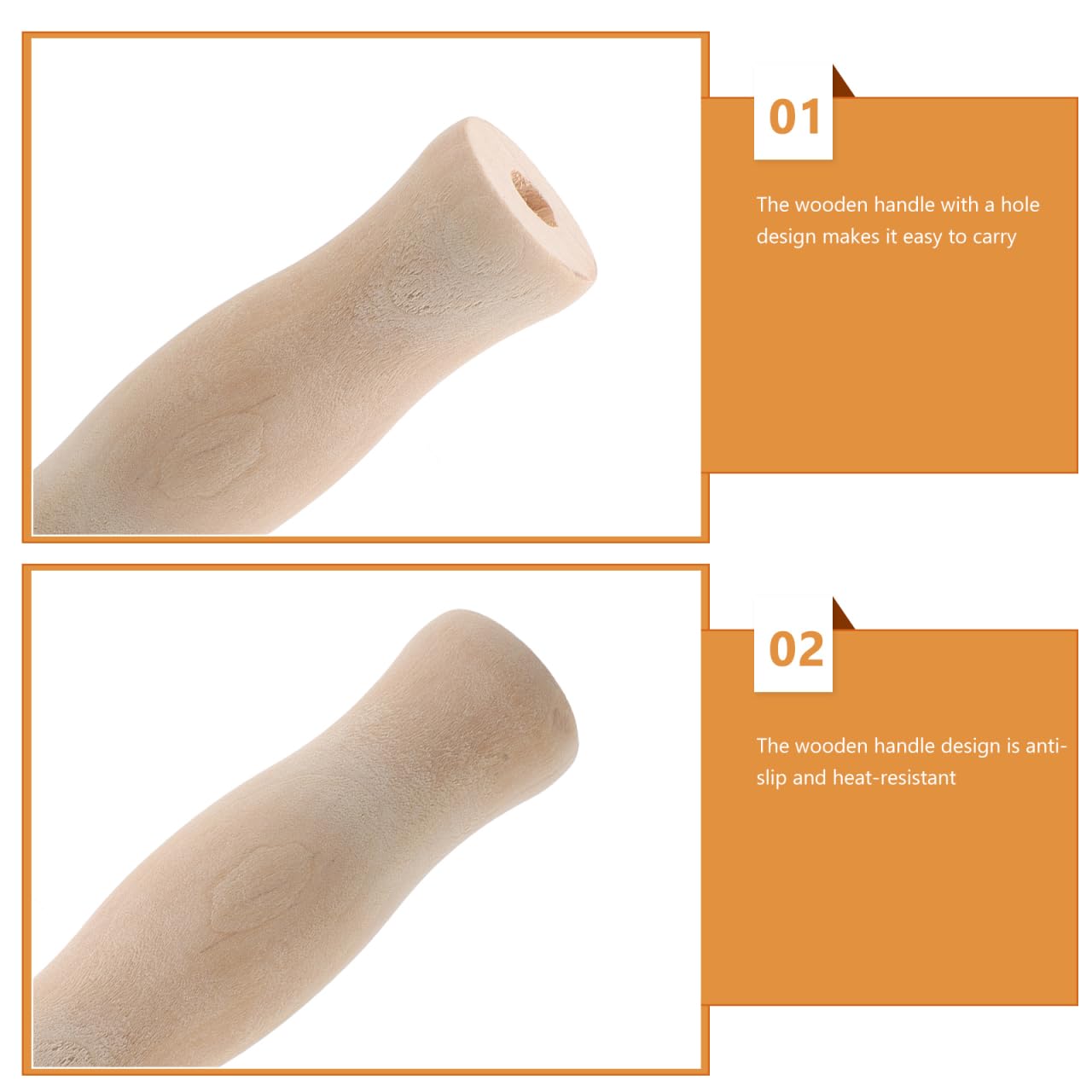 FUNOMOCYA easy-clean wood handles simplify post-cook maintenance.