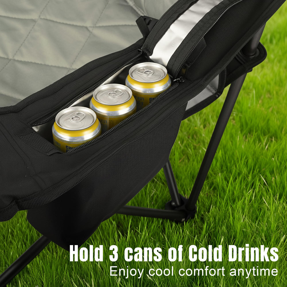 Funyakit camping chair side storage pocket keeps essentials within reach.