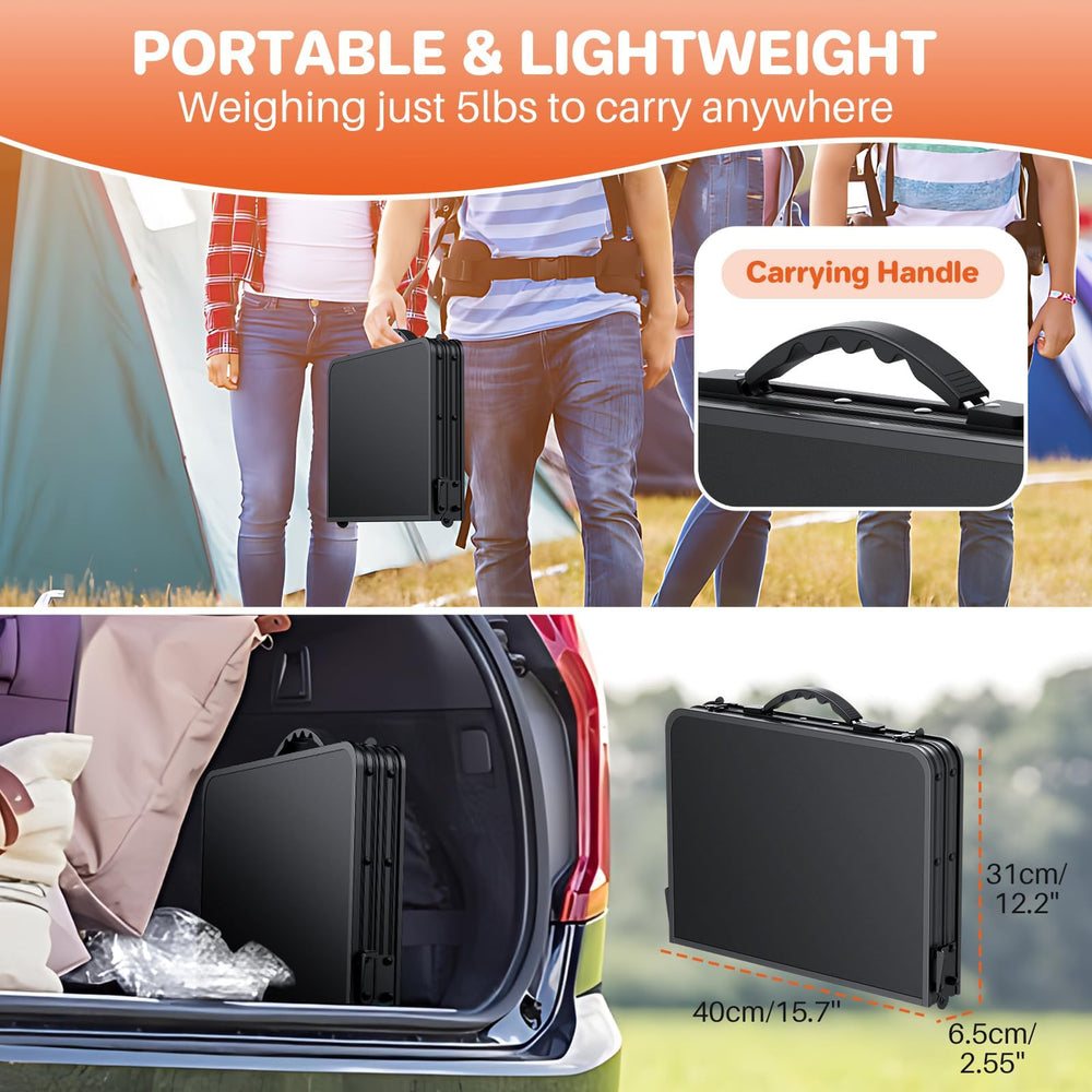 FUNYKICH 2ft folding table 3-heights-adjustable enables flexible setup for seating.