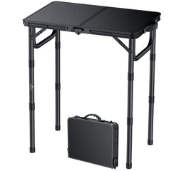 FUNYKICH 2ft folding table carry-handle-compact demonstrates easy transport.