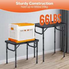 FUNYKICH 2ft folding table stable-triangular-support keeps the surface steady.
