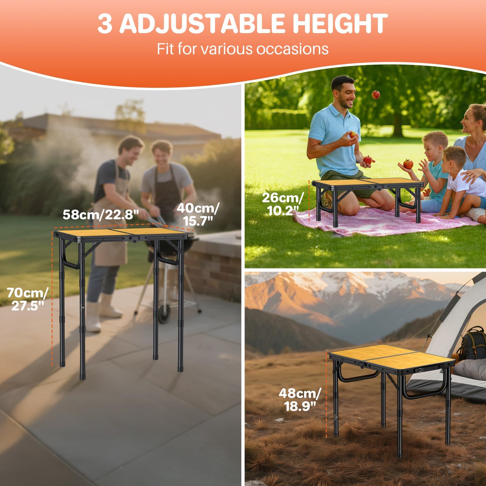 FUNYKICH compact folding-table stored flat for travel and space-saving use.