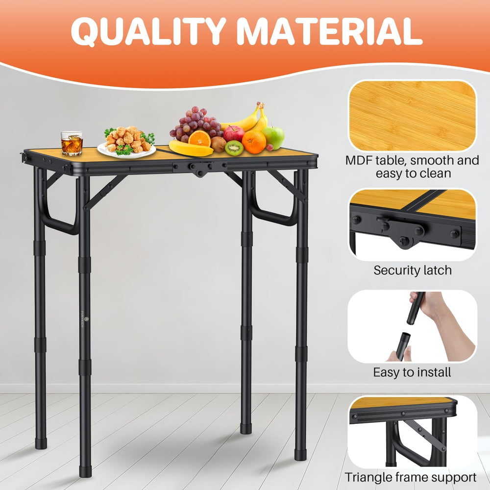 FUNYKICH MDF tabletop wipes clean for quick care on outdoor trips.