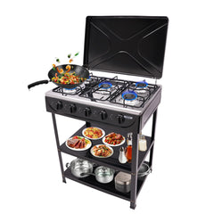 FUODIHEE 5-burner stove top view showing multi-burner capacity for outdoor cooking