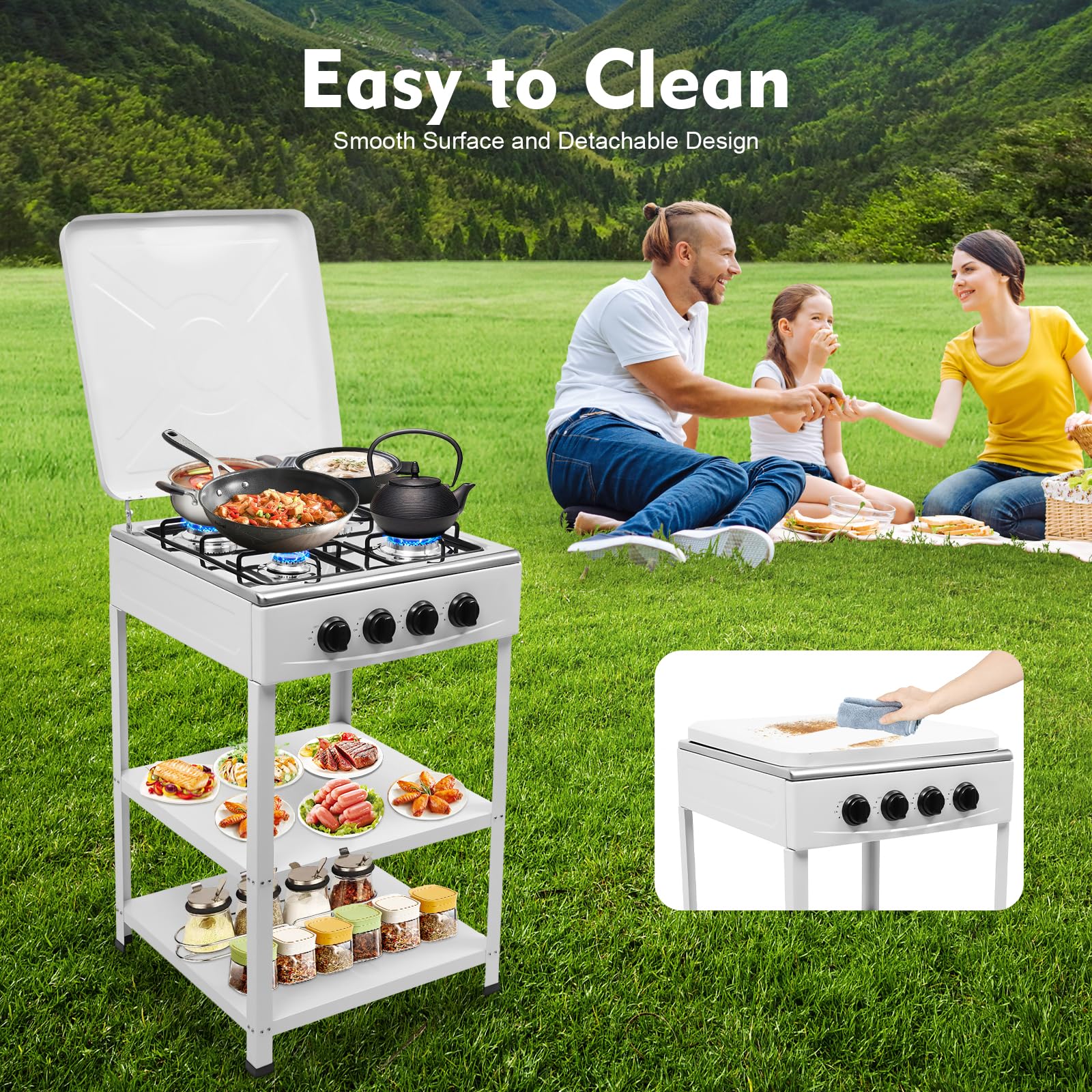 FUODIHEE detachable legs enabling tabletop or freestanding setup
