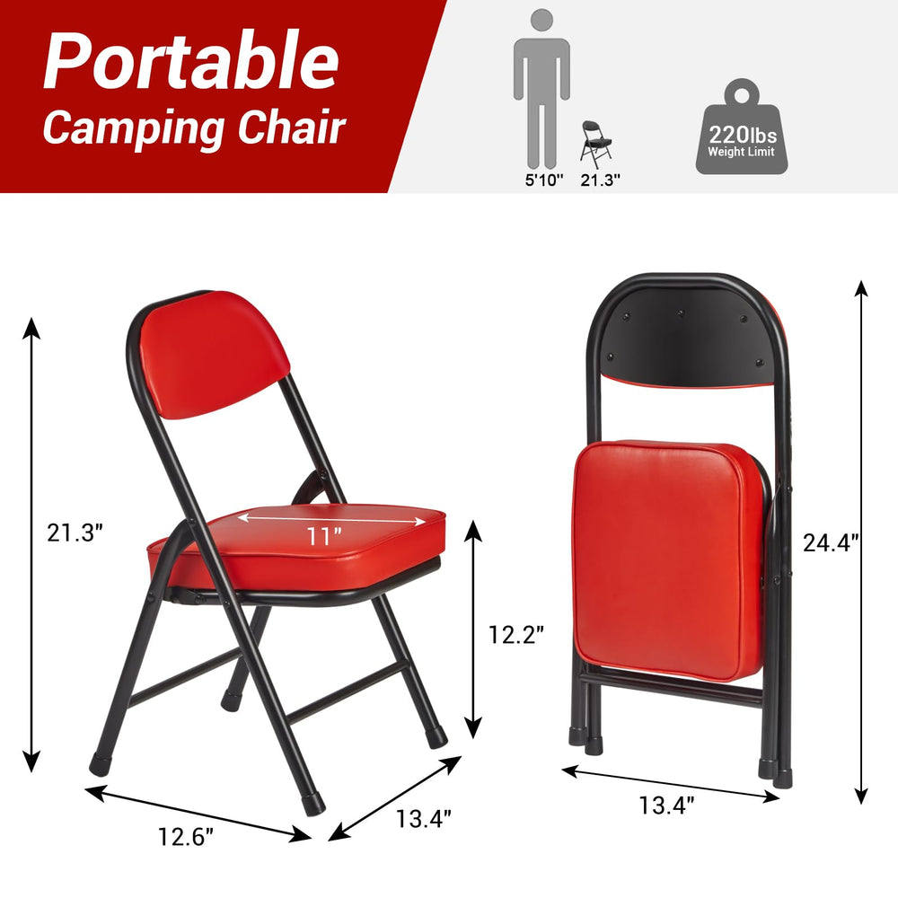fusehome mini padded folding chair metal structure shows sturdy Y-frame design and stability