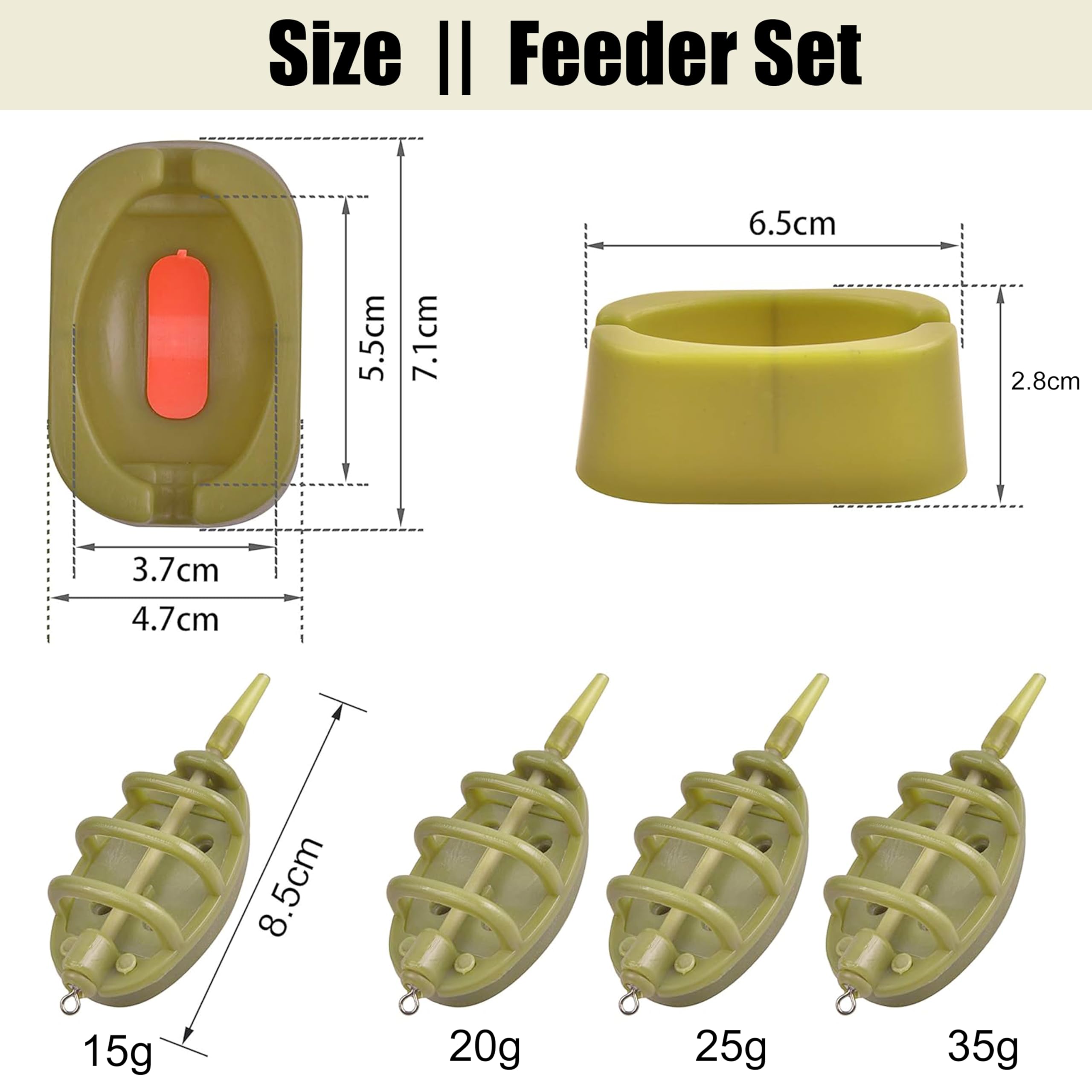 Carp fishing feeder in use showing bait delivery
