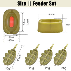 Carp fishing feeder in use showing bait delivery