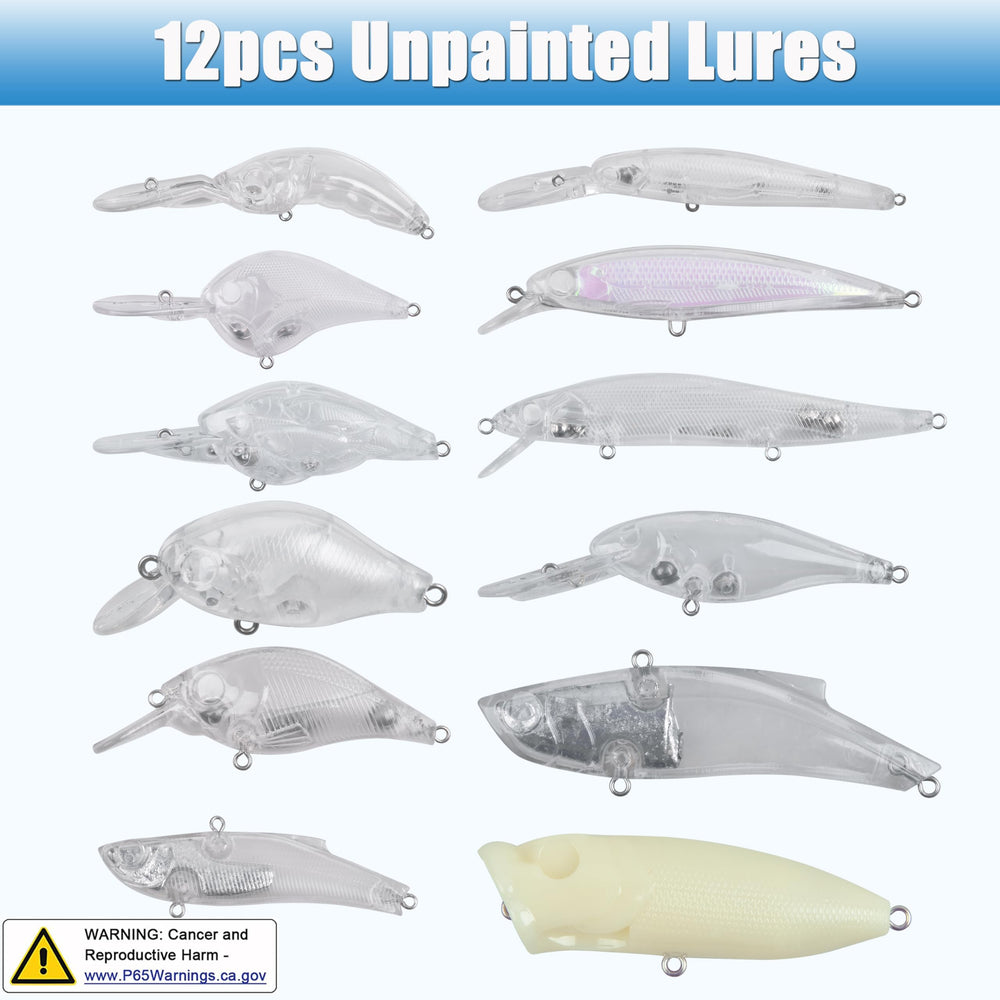 FUSIGO unpainted blank lure bodies display translucent ABS for easy painting and durability