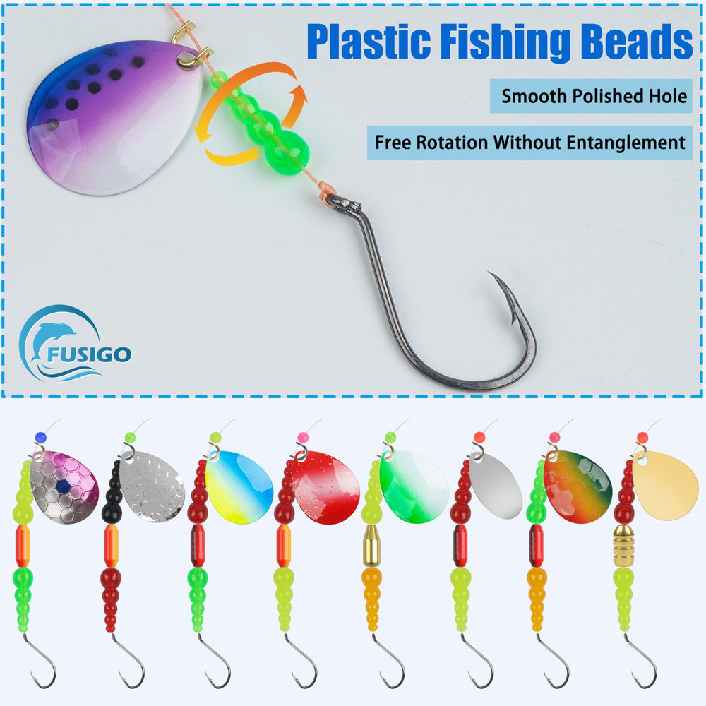 Red stacked beads used as water depth markers for fishing