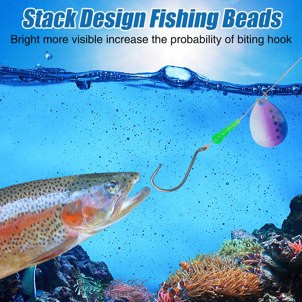 Complete set of 120 red stacked beads for fishing tackle
