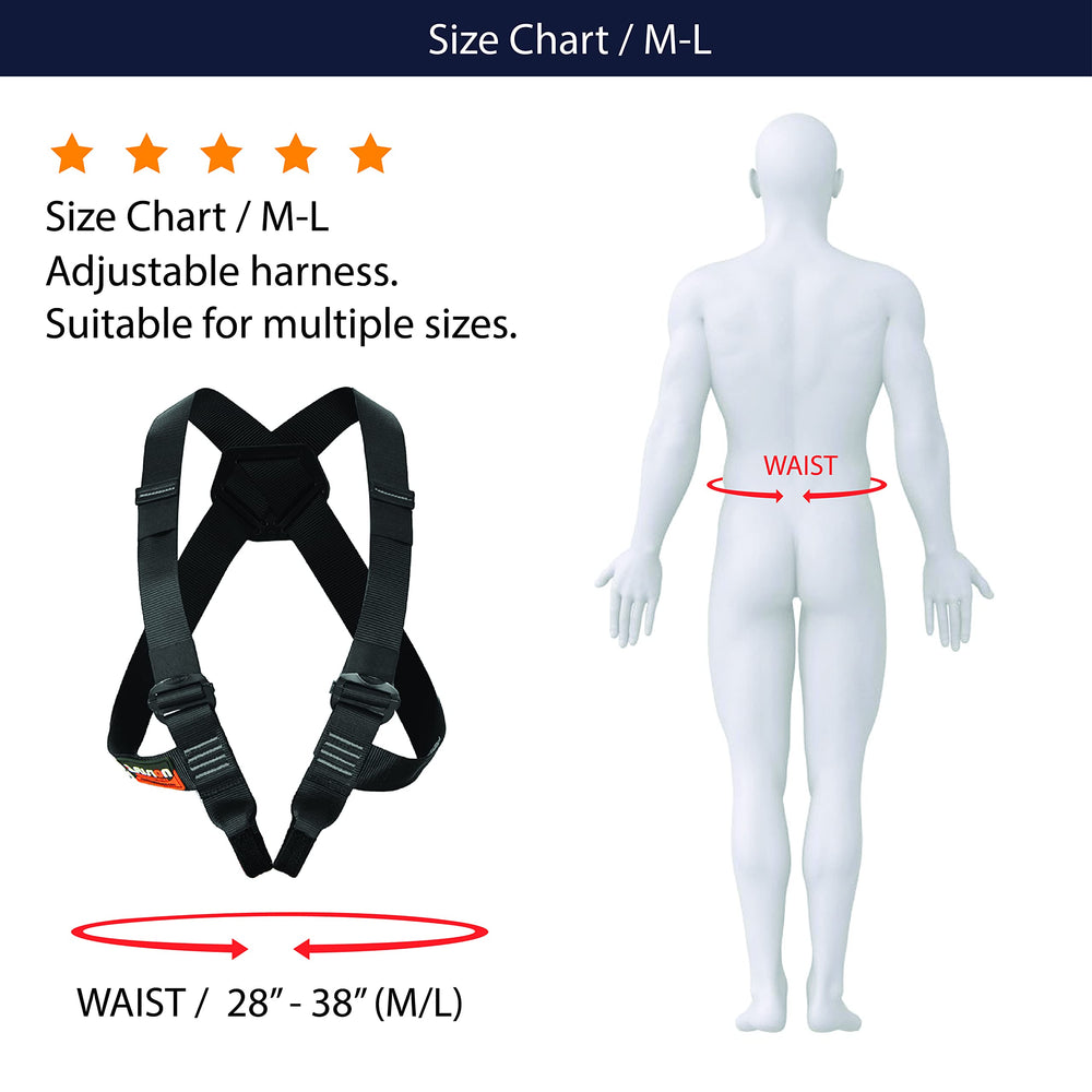 Fusion Chest Harness Climb Stika in-use view demonstrates secure clip-in and smooth adjustment.