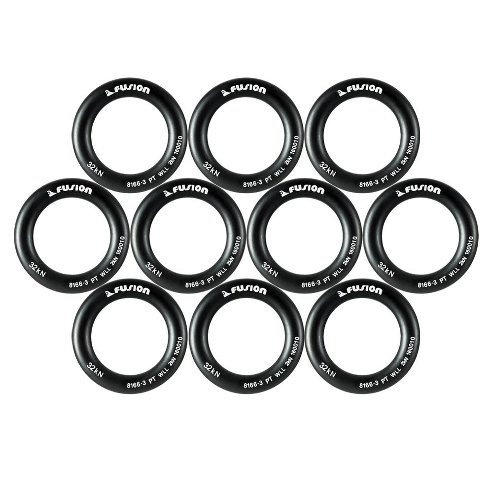 Fusion Climb 2-inch orange-black aluminum O-ring, matte finish, ideal for versatile anchors