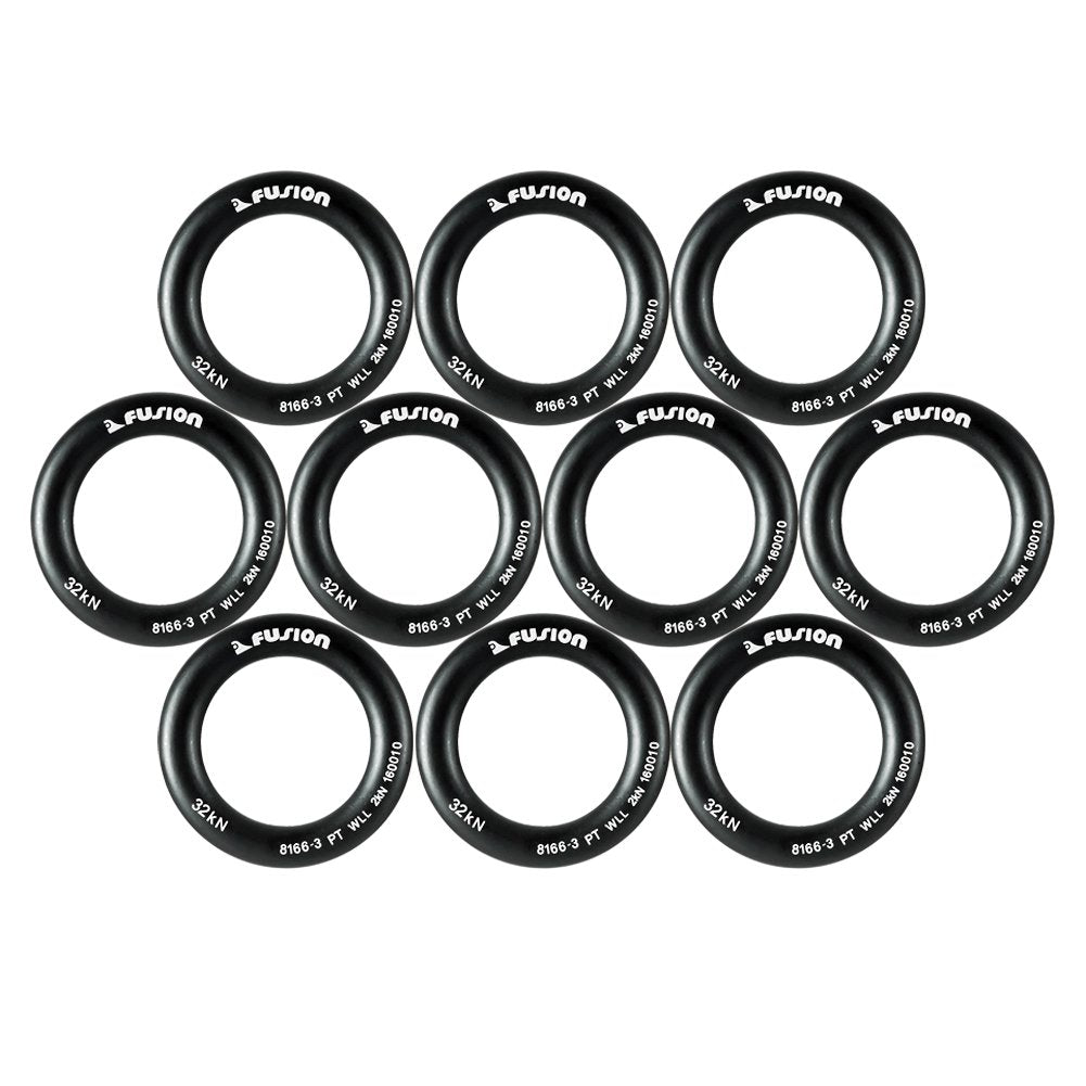 Fusion Climb 2-inch orange-black aluminum O-ring, matte finish, ideal for versatile anchors