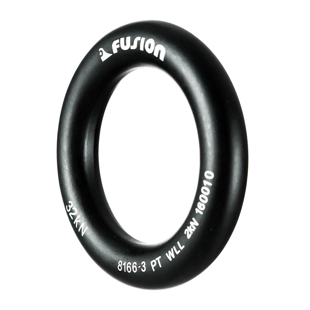Fusion Climb aluminum O-ring close-up shows durable matte-black surface