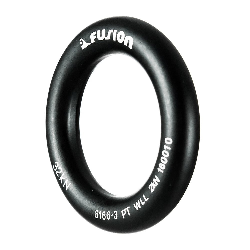 Fusion Climb aluminum O-ring close-up shows durable matte-black surface