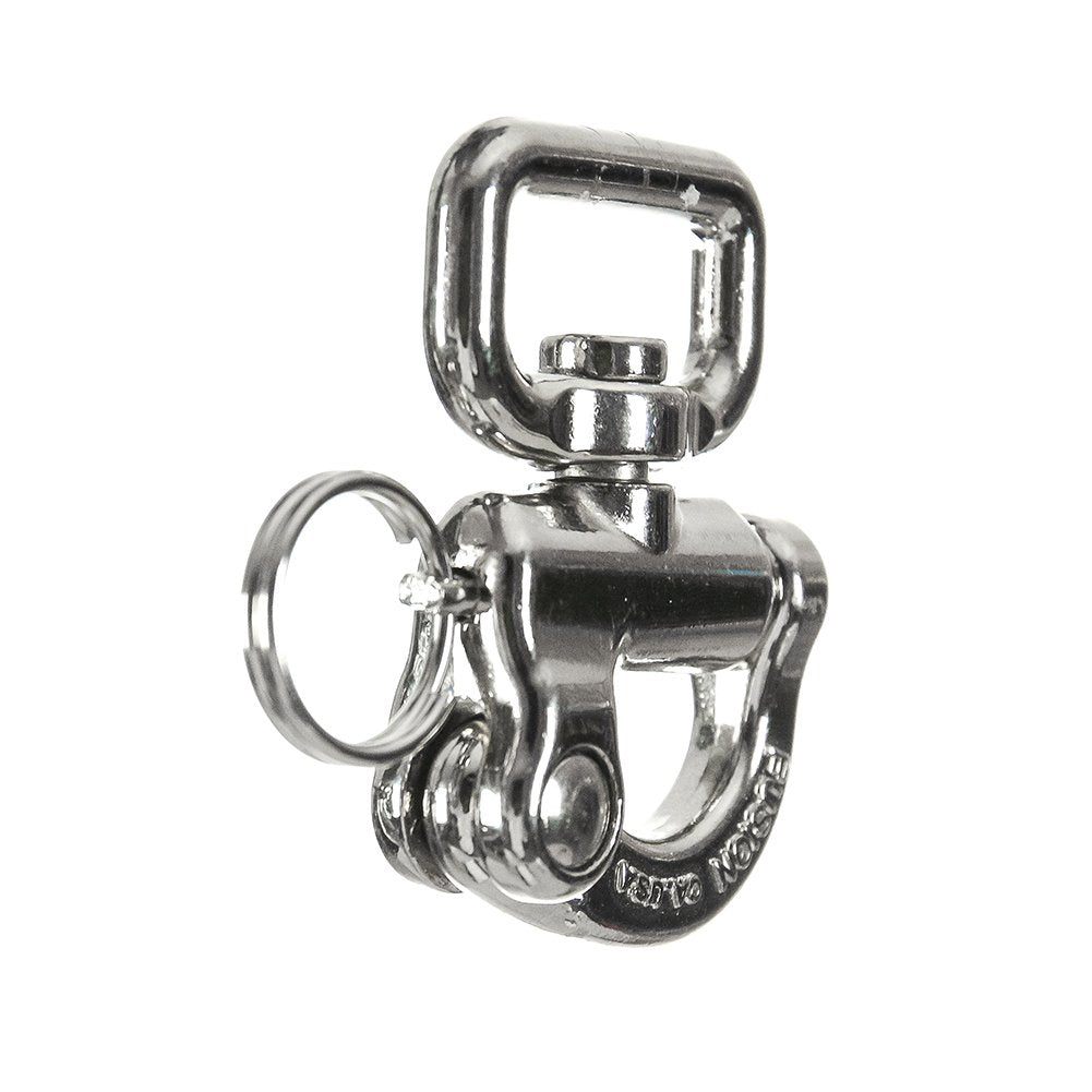 Fusion Climb 18KN shackle undergoing load testing to validate strength in critical rigging