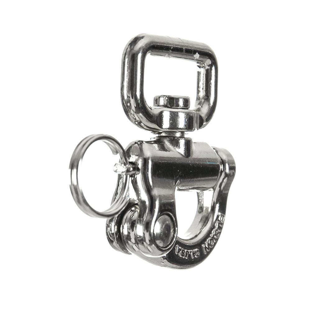 Fusion Climb 18KN shackle undergoing load testing to validate strength in critical rigging