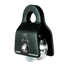 Fusion Climb Ekat Micro side-swing pulley side view highlights compact portable design for field rigging