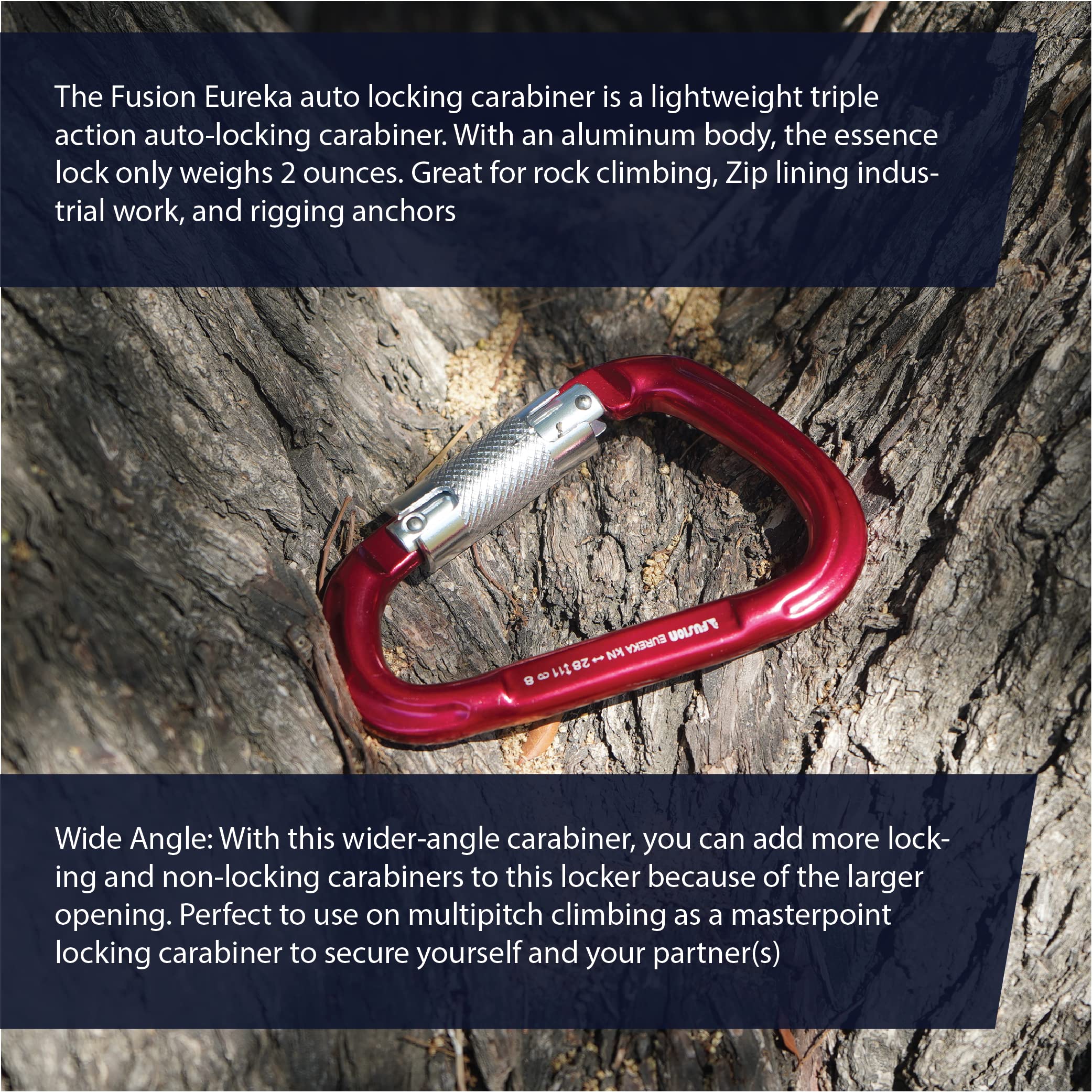 Fusion Climb Eureka lightweight aluminum design for easy carrying.
