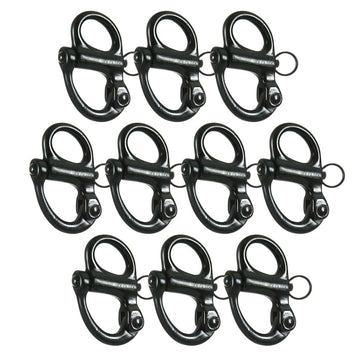 Fusion Climb fixed snap shackle front view, reliable quick-release for sailing rigging.