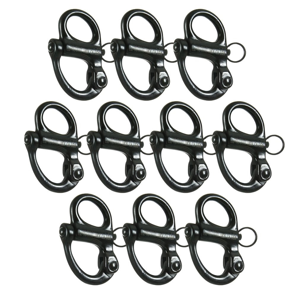 Fusion Climb fixed snap shackle front view, reliable quick-release for sailing rigging.