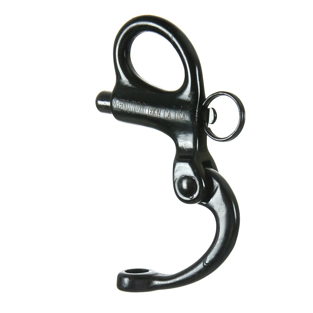 Fusion Climb fixed snap shackle in-use; smooth operation under load for maritime use.