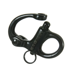 Fusion Climb fixed snap shackle side view; rugged 18kN strength for rigging.