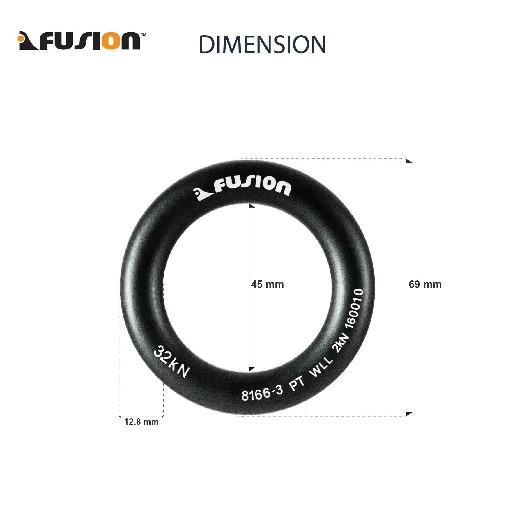 Fusion Climb forged steel ring color options help quick gear identification.