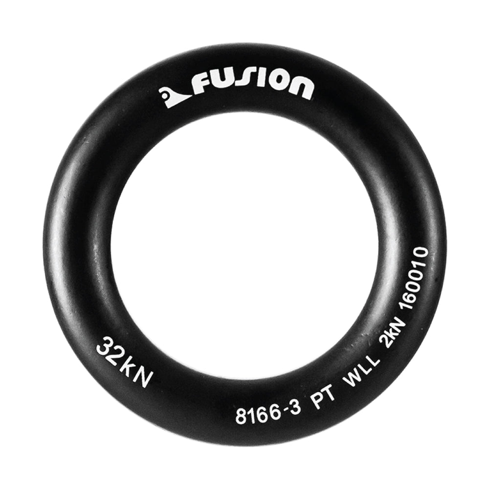 Fusion Climb forged steel ring inner diameter 2.3in enables secure anchor points.