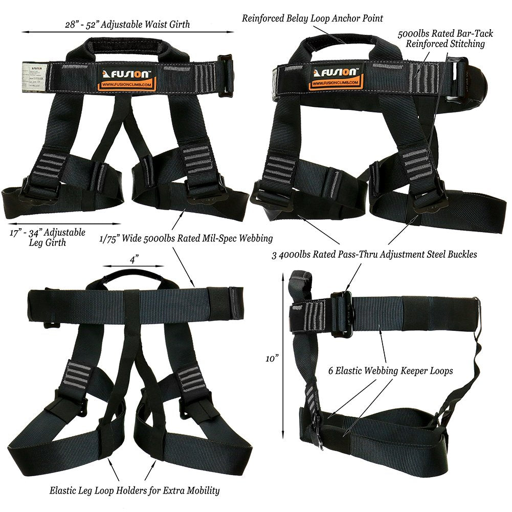 Fusion Climb harness ideal for obstacle courses and training setups