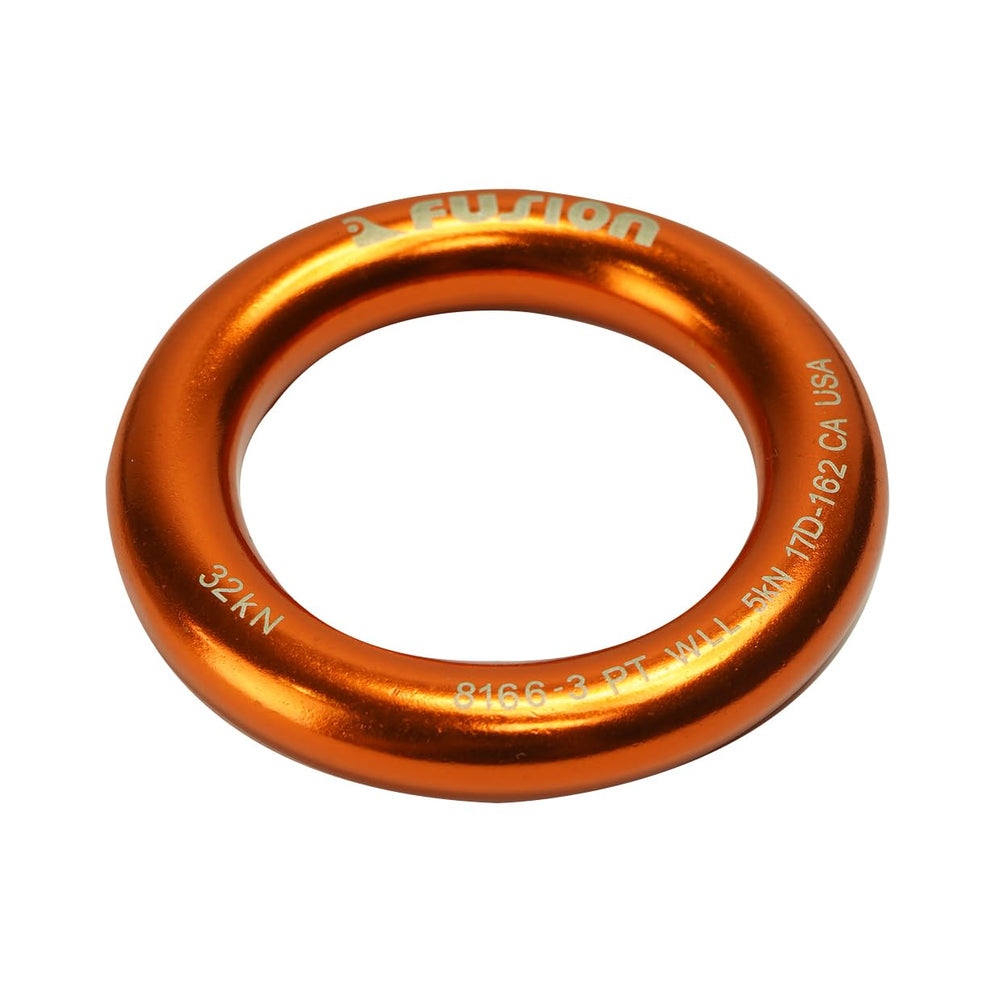 Fusion Climb heavy-duty forged steel ring with inner diameter 2.3in for secure rigging.