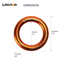 Fusion Climb heavy-duty forged steel ring with polished finish for smooth handling.